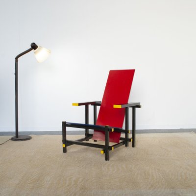 Minimalist Rood Blauwe 635 Armchair by Gerrit Thomas Rietveld for Cassina, 1960s-JQO-1220652