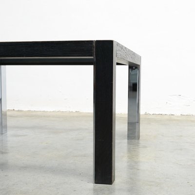 Minimalist Side Table in Chrome and Wood, 1970s-VT-640080