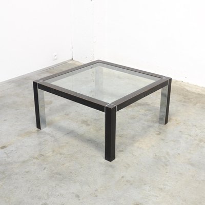 Minimalist Side Table in Chrome and Wood, 1970s-VT-640080