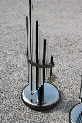 Minimalist Table Lamps in Glass and Metal by Gaetano Sciolari for Sciolari, 1970s, Set of 2-EH-1072670