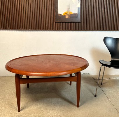 Minimalist Teakwood Coffee Table with Reversible Formica Table Top by Ejvind A. Johansson for Ludvig Pontoppidan, Denmark, 1955-JP-1778552