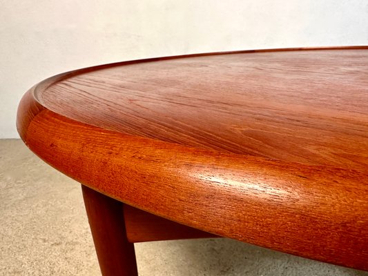 Minimalist Teakwood Coffee Table with Reversible Formica Table Top by Ejvind A. Johansson for Ludvig Pontoppidan, Denmark, 1955-JP-1778552