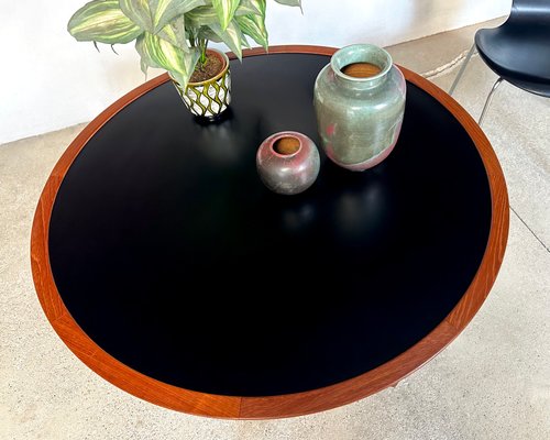 Minimalist Teakwood Coffee Table with Reversible Formica Table Top by Ejvind A. Johansson for Ludvig Pontoppidan, Denmark, 1955-JP-1778552