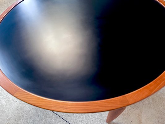 Minimalist Teakwood Coffee Table with Reversible Formica Table Top by Ejvind A. Johansson for Ludvig Pontoppidan, Denmark, 1955-JP-1778552