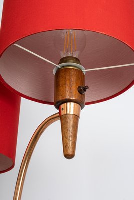 Minimalist Temde Teak and Copper Floor Lamp, 1960s-UGR-1111622