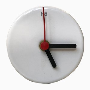 Minimalist White Porcelain Wall Clock from Ifö, 1990s-LCR-709672