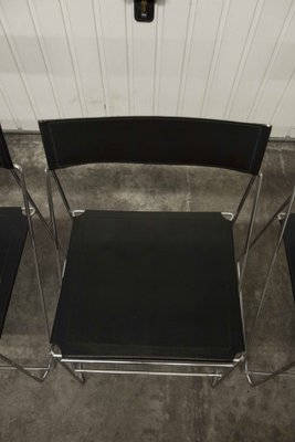 Minimalist X Line Chairs attributed to Niels Jorgen Haugesen for Hybodan, 1970s, Set of 3-VQY-1721735