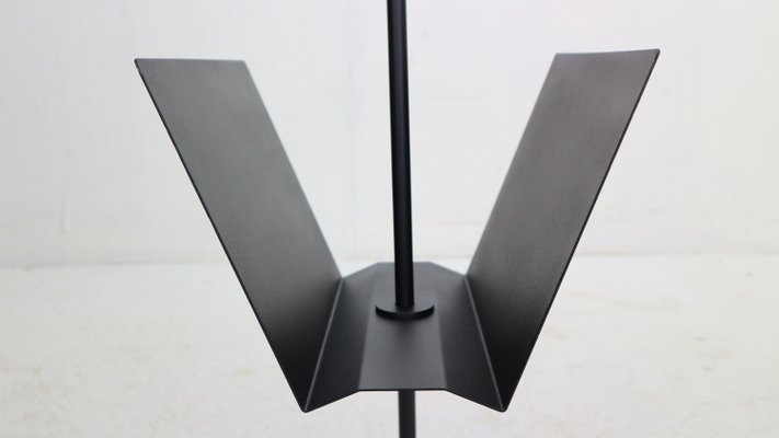 Minimalistic Black Metal Magazinine Rack by Porada Arredi, Italy, 1980s-DT-2026318