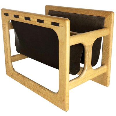 Minimalistic Danish Oak Wood Magazine Rack from Salin Møbler, 1970s-QZ-1052881