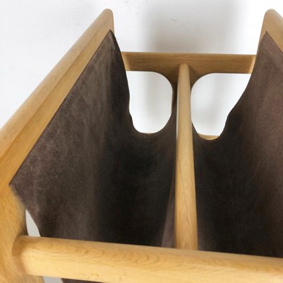 Minimalistic Danish Oak Wood Magazine Rack from Salin Møbler, 1970s-QZ-1052881