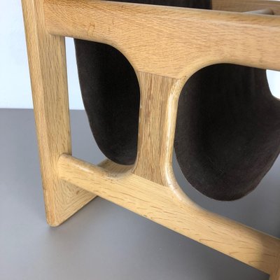 Minimalistic Danish Oak Wood Magazine Rack from Salin Møbler, 1970s-QZ-1052881