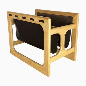 Minimalistic Danish Oak Wood Magazine Rack from Salin Møbler, 1970s-QZ-1052881