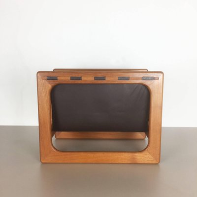 Minimalistic Danish Teak Magazine Rack from Salin Mobler, 1970s-QZ-1053131