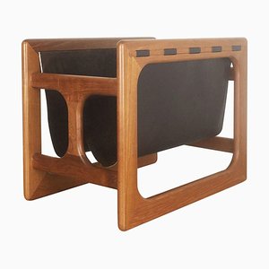 Minimalistic Danish Teak Magazine Rack from Salin Mobler, 1970s-QZ-1053131