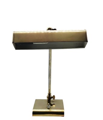 Ministerial Brass Table Lamp with Swivelling Lampshade, 1950s-YUW-1758459