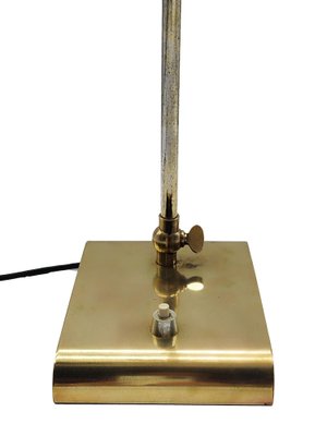 Ministerial Brass Table Lamp with Swivelling Lampshade, 1950s-YUW-1758459