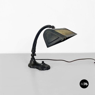 Ministerial Table Lamp in Black Metal and Fabric, 1900s-GDD-1781078