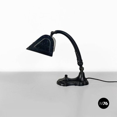 Ministerial Table Lamp in Black Metal and Fabric, 1900s-GDD-1781078