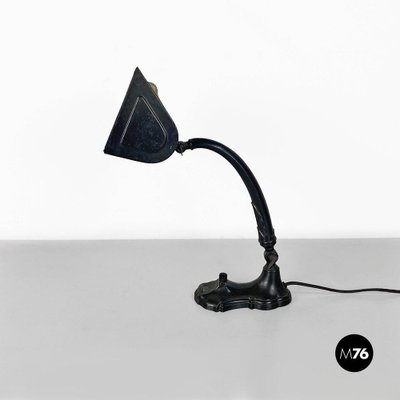 Ministerial Table Lamp in Black Metal and Fabric, 1900s-GDD-1781078