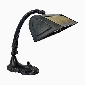 Ministerial Table Lamp in Black Metal and Fabric, 1900s-GDD-1781078