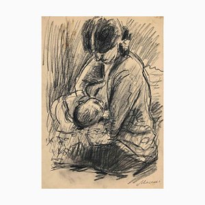 Mino Maccari, Feeding Time, Drawing, Mid 20th Century-ZCI-1781653