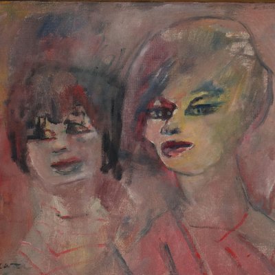 Mino Maccari, Female Figures, 20th Century, Oil on Canvas-VMM-1801487