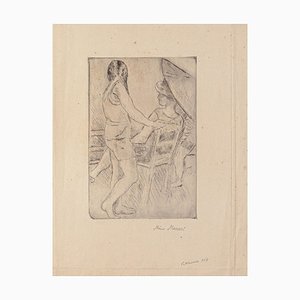 Mino Maccari, Figure, Drypoint on Cardboard, Early 20th Century-ZCI-1775593