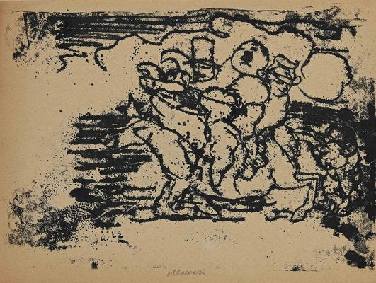 Mino Maccari, Figures, Drawing, Mid 20th Century-ZCI-1781646