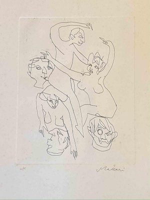 Mino Maccari, Figures, Etching, Mid-20th Century-ZCI-2029572