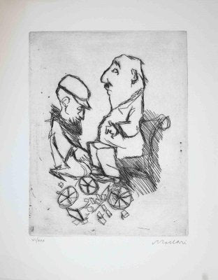 Mino Maccari, Figures, Etching, Mid-20th Century-ZCI-1781604