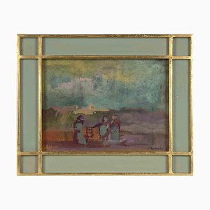 Mino Maccari, Figures, Oil Painting, Mid-20th Century, Framed-ZCI-1762111