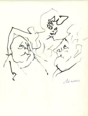 Mino Maccari, La Mezzana, Original China Ink, 1960s-ZCI-1379025