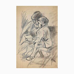 Mino Maccari, Mother and Child, Mid 20th Century, Drawing-ZCI-1781936