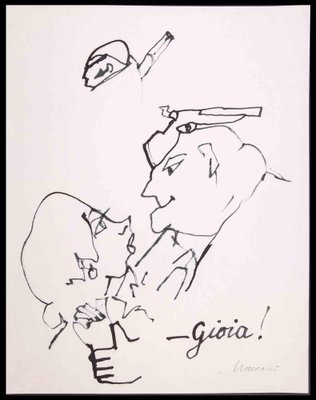 Mino Maccari, Mr. Gioia, Drawing, 1970s-ZCI-2029560