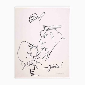 Mino Maccari, Mr. Gioia, Drawing, 1970s-ZCI-2029560