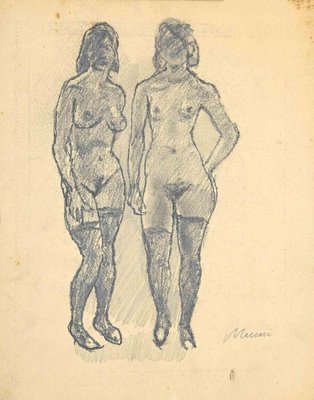 Mino Maccari, Nudes, Drawing, Mid 20th Century-ZCI-1781657