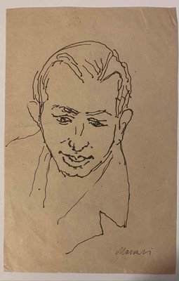 Mino Maccari, Portrait, Drawing, Mid-20th Century-ZCI-2025303