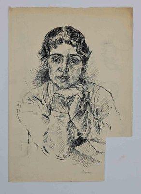 Mino Maccari, Portrait, Drawing, Mid 20th Century-ZCI-1775876