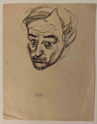 Mino Maccari, Portrait, Drawing, Mid-20th Century-ZCI-2025304