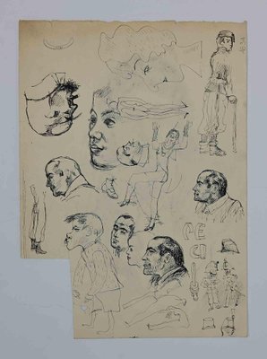 Mino Maccari, Portrait, Drawing, Mid 20th Century-ZCI-1775876