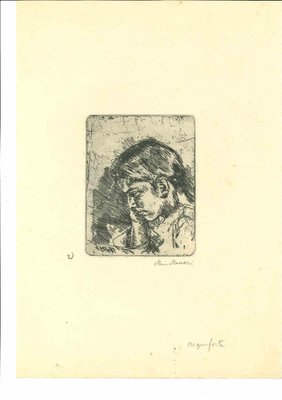 Mino Maccari, Portrait of Girl, Print, Mid 20th Century-ZCI-1775873