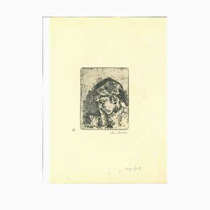 Mino Maccari, Portrait of Girl, Print, Mid 20th Century-ZCI-1775873