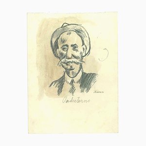 Mino Maccari, Portrait of Padreterno, Pencil Drawing, 1950s-ZCI-1762283