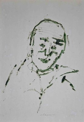 Mino Maccari, Portrait, Original Drawing, Mid-20th-Century-ZCI-1257812