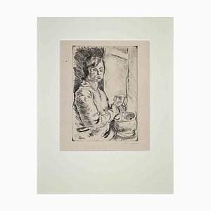 Mino Maccari, Portrait, Original Etching, Mid-20th Century-ZCI-1379715