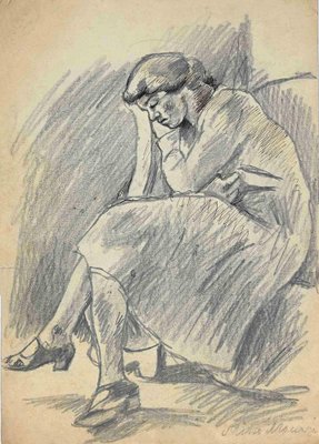 Mino Maccari, Portraits of Woman, Drawing, Mid 20th Century-ZCI-1775882