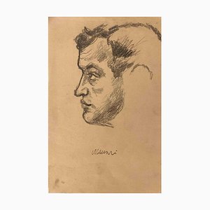 Mino Maccari, Profile, Pencil Drawing, Mid-20th Century-ZCI-2025302