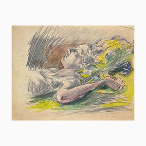 Mino Maccari, Sleeping Girl, China Ink, Mid 20th Century-ZCI-1770285