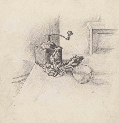 Mino Maccari, Still Life, Pencil Drawing, 1950s-ZCI-1762156