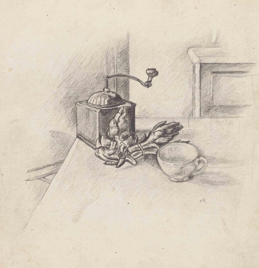 Mino Maccari, Still Life, Pencil Drawing, 1950s